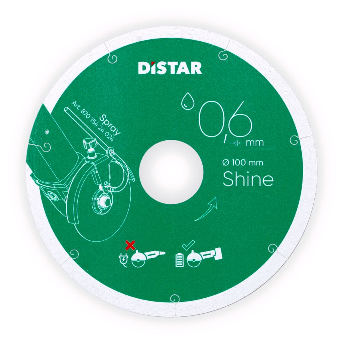 Disc diamantat Distar 1A1R 101.6 mm Shine